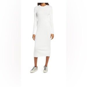 Treasure & Bond Crewneck Long Sleeve Midi Sweater Dress